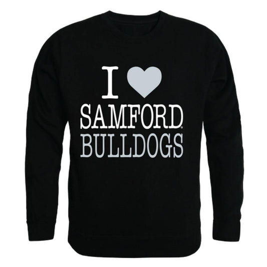 I Love Samford University Bulldogs Crewneck Pullover Sweatshirt Sweater