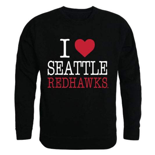 I Love Seattle University Redhawks Crewneck Pullover Sweatshirt Sweater