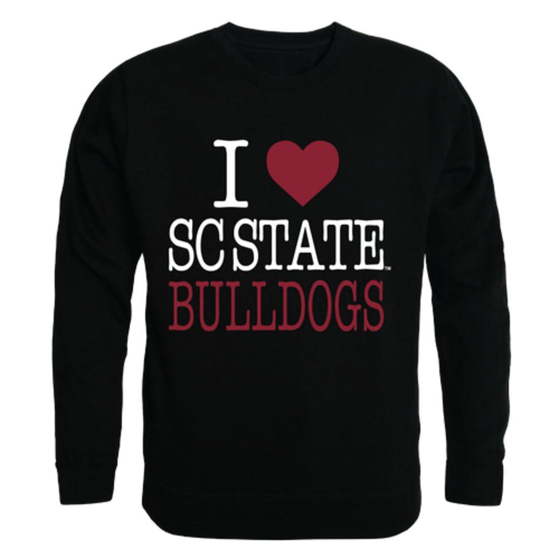 I Love South Carolina State University Bulldogs Crewneck Pullover Sweatshirt Sweater