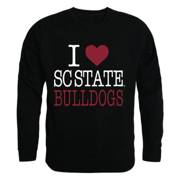 I Love South Carolina State University Bulldogs Crewneck Pullover Sweatshirt Sweater