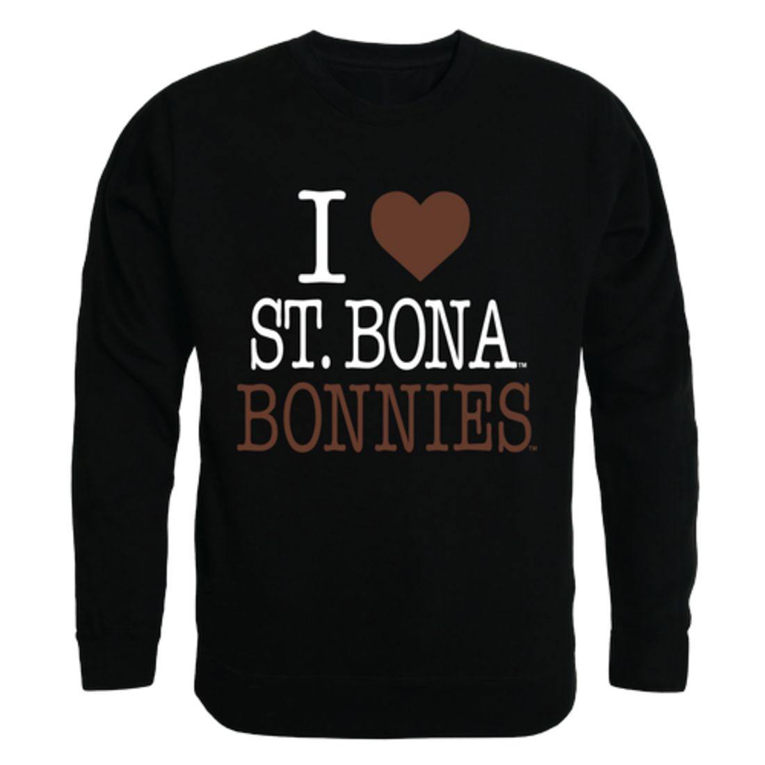 I Love SBU St. Bonaventure University Bonnies Crewneck Pullover Sweatshirt Sweater