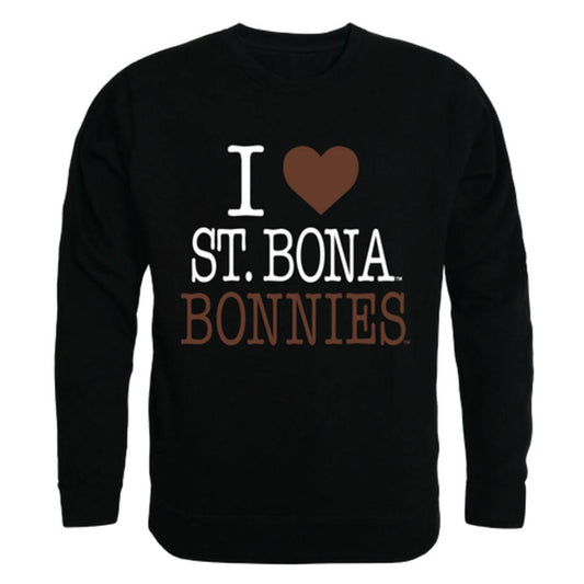 I Love SBU St. Bonaventure University Bonnies Crewneck Pullover Sweatshirt Sweater