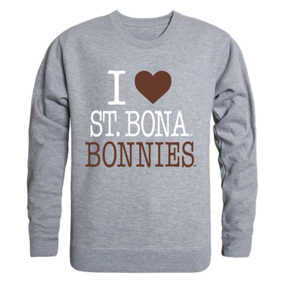 I Love SBU St. Bonaventure University Bonnies Crewneck Pullover Sweatshirt Sweater