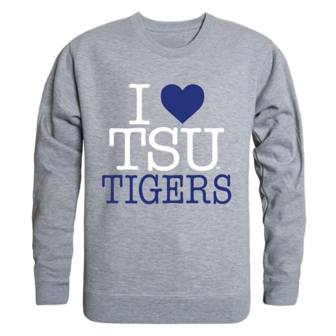 I Love TSU Tennessee State University Tigers Crewneck Pullover Sweatshirt Sweater