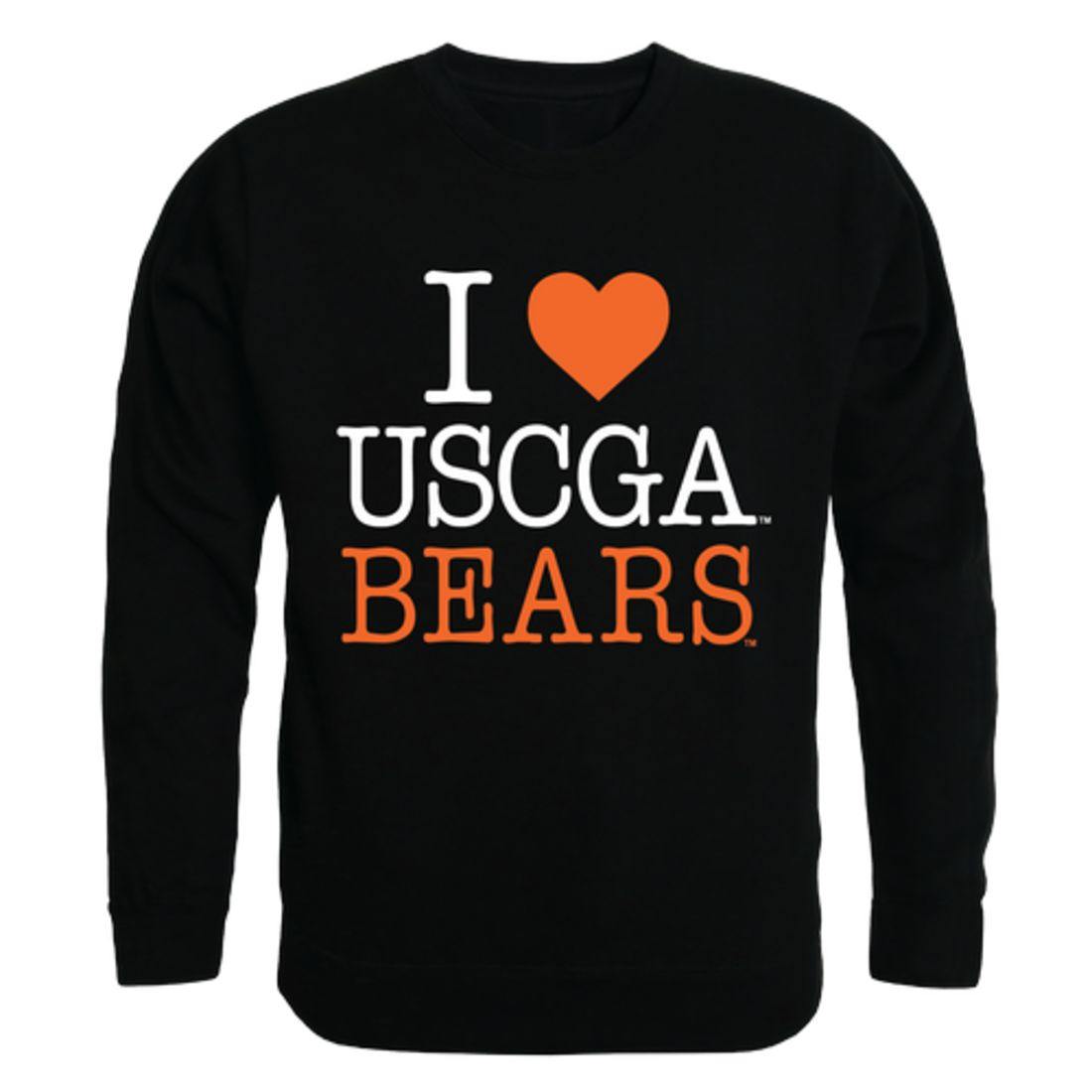 I Love USCGA United States Coast Guard Academy Bears Crewneck Pullover Sweatshirt Sweater