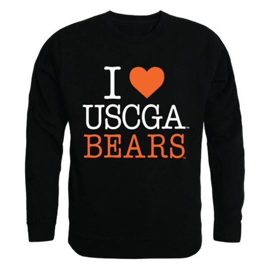 I Love USCGA United States Coast Guard Academy Bears Crewneck Pullover Sweatshirt Sweater