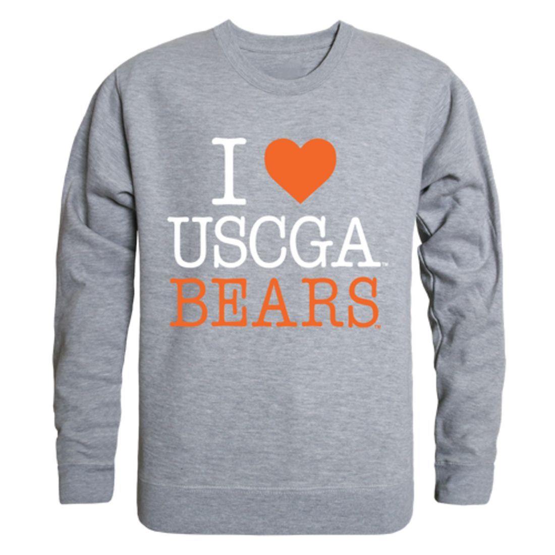I Love USCGA United States Coast Guard Academy Bears Crewneck Pullover Sweatshirt Sweater