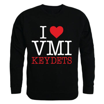 I Love VMI Virginia Military Institute Keydets Crewneck Pullover Sweatshirt Sweater