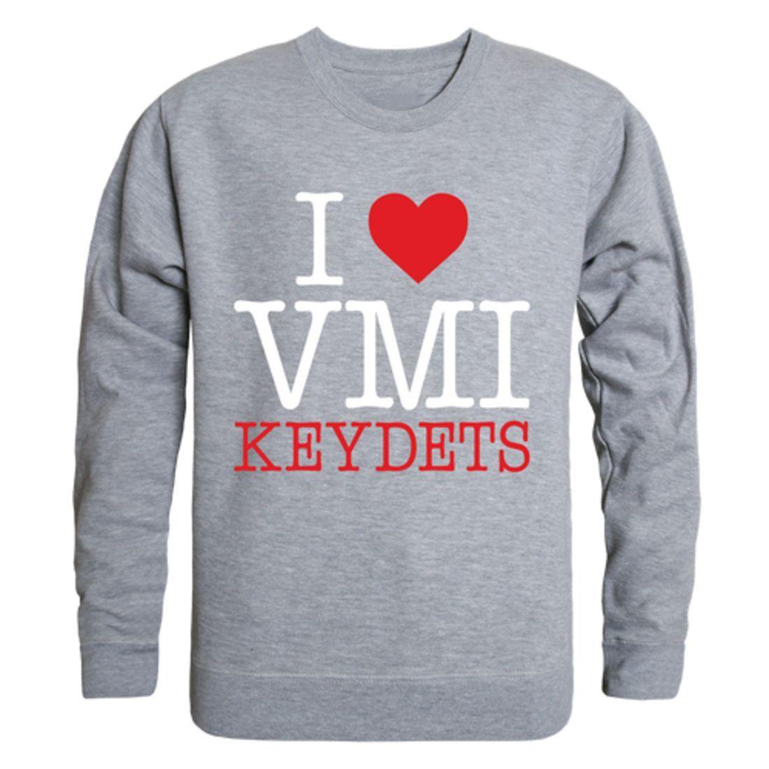 I Love VMI Virginia Military Institute Keydets Crewneck Pullover Sweatshirt Sweater
