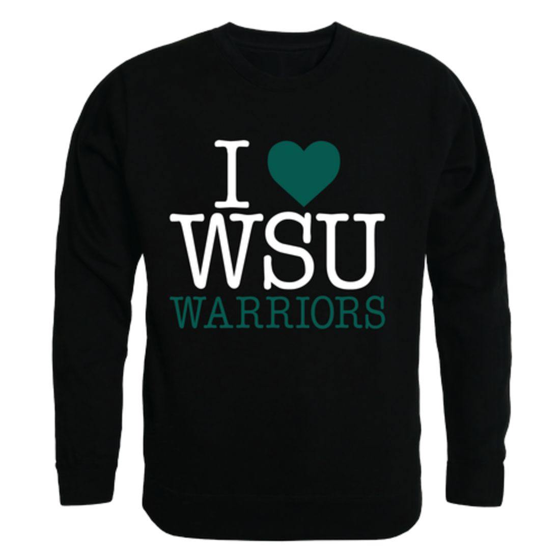 I Love Wayne State University Warriors Crewneck Pullover Sweatshirt Sweater