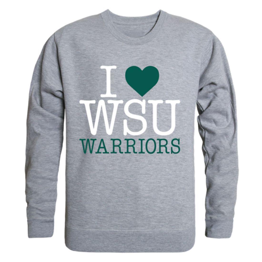 I Love Wayne State University Warriors Crewneck Pullover Sweatshirt Sweater