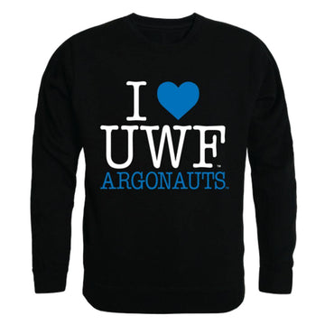 I Love UWF University of West Florida Argonauts Crewneck Pullover Sweatshirt Sweater