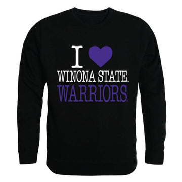 I Love Winona State University Warriors Crewneck Pullover Sweatshirt Sweater