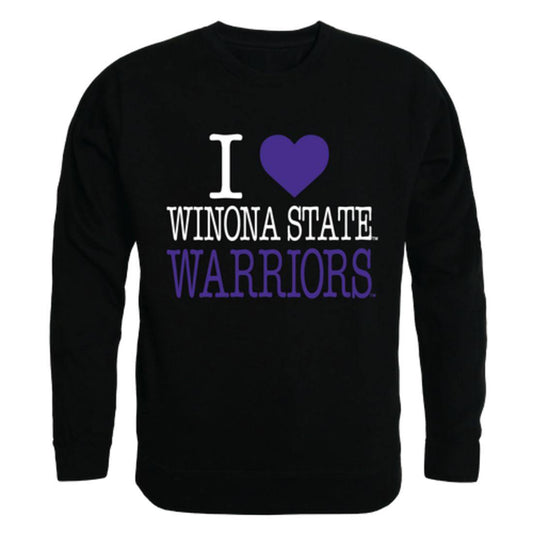 I Love Winona State University Warriors Crewneck Pullover Sweatshirt Sweater