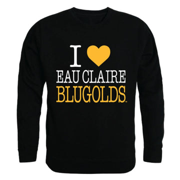 I Love UWEC University of Wisconsin-Eau Claire Blugolds Crewneck Pullover Sweatshirt Sweater