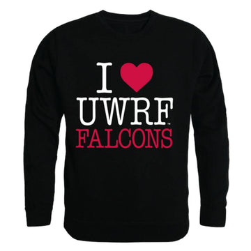 I Love UWRF University of Wisconsin River Falls Falcons Crewneck Pullover Sweatshirt Sweater