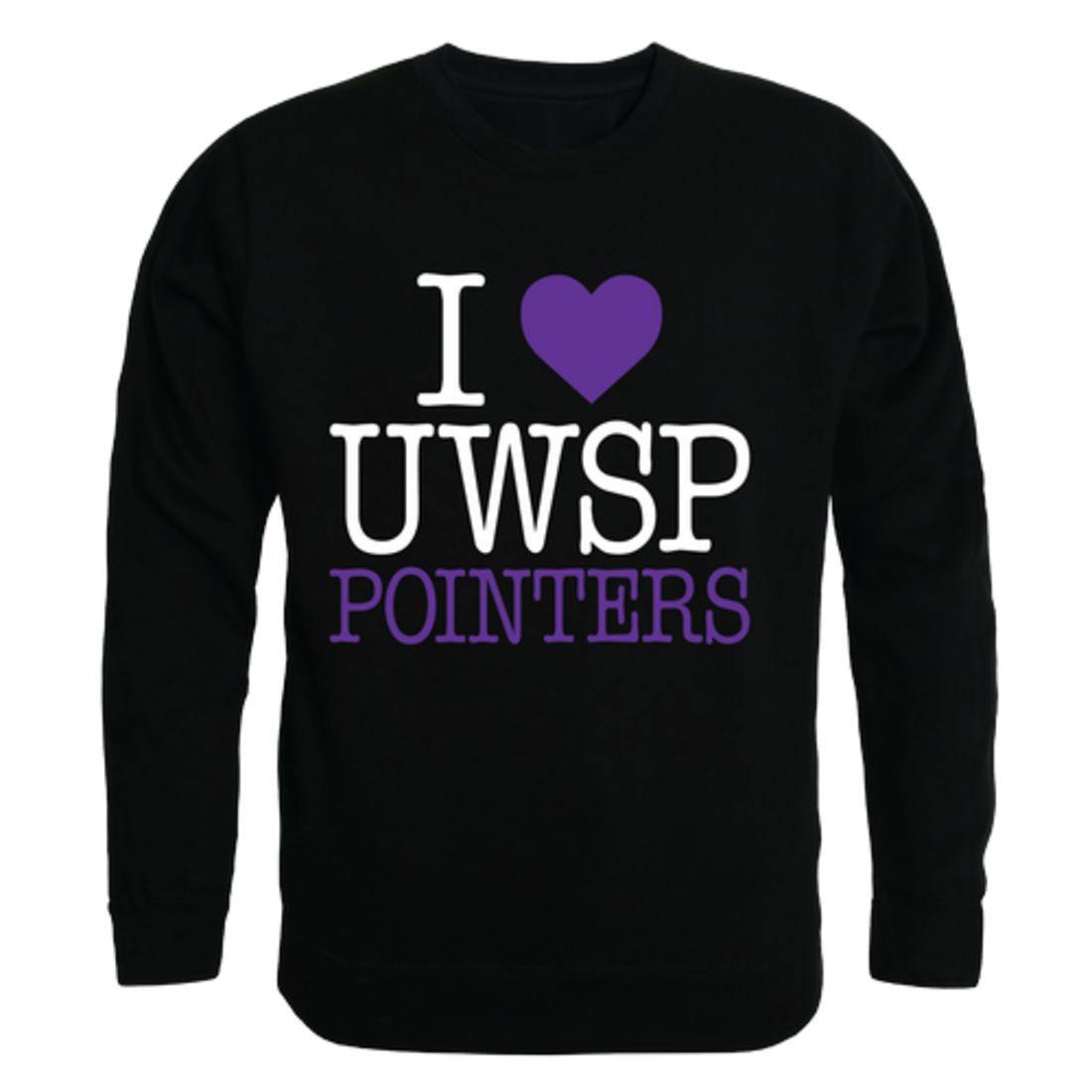 I Love UWSP University of Wisconsin Stevens Point Pointers Crewneck Pullover Sweatshirt Sweater