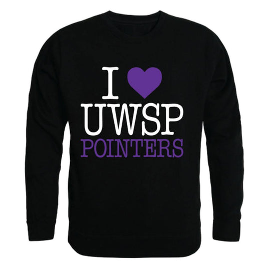 I Love UWSP University of Wisconsin Stevens Point Pointers Crewneck Pullover Sweatshirt Sweater