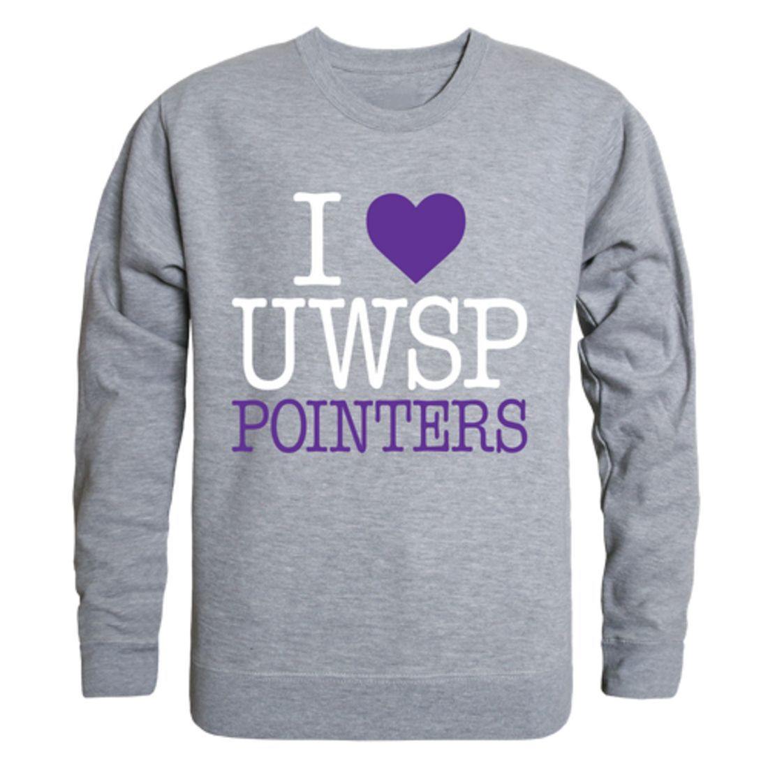 I Love UWSP University of Wisconsin Stevens Point Pointers Crewneck Pullover Sweatshirt Sweater