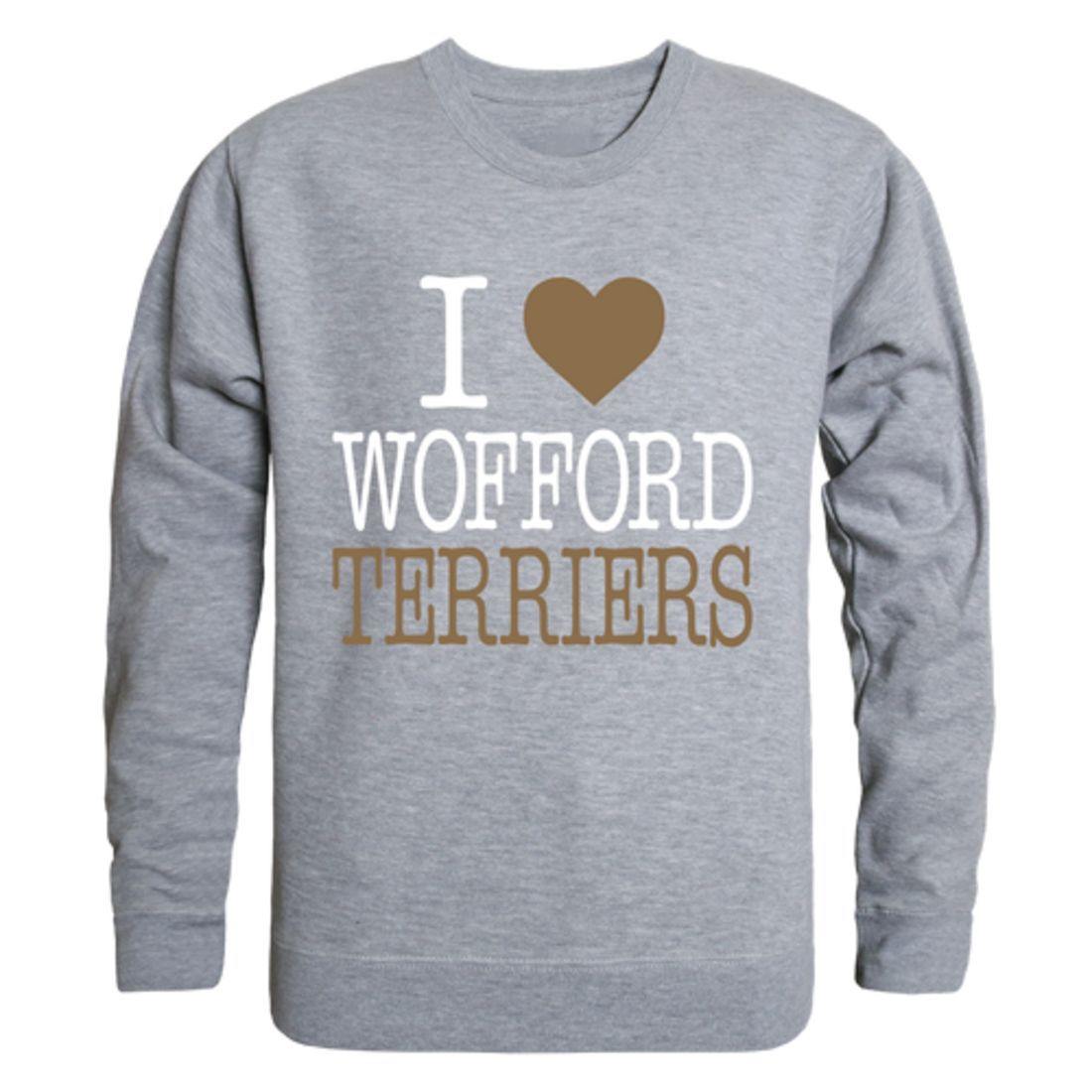 I Love Wofford College Terriers Crewneck Pullover Sweatshirt Sweater