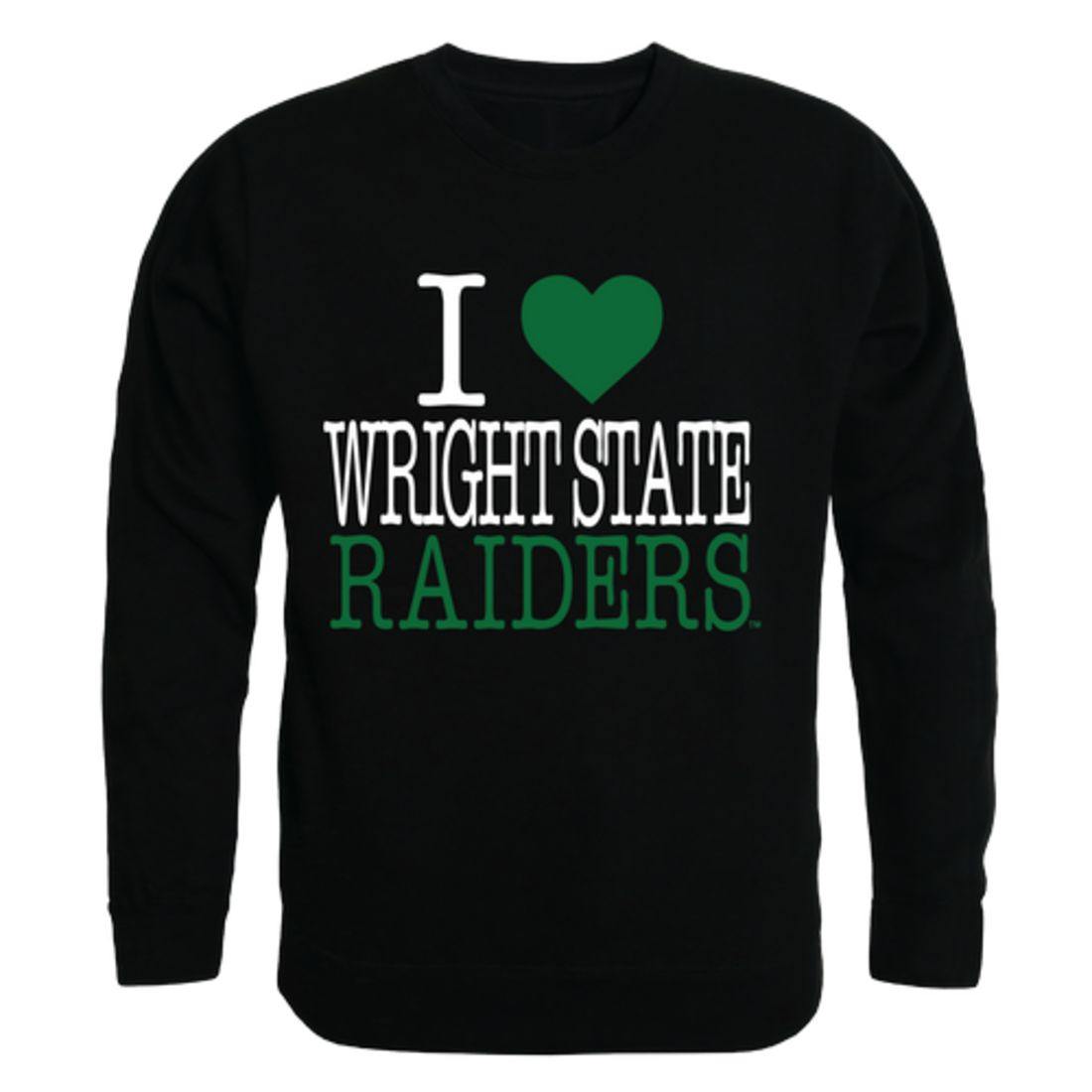 I Love Wright State University Raiders Crewneck Pullover Sweatshirt Sweater