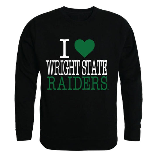 I Love Wright State University Raiders Crewneck Pullover Sweatshirt Sweater
