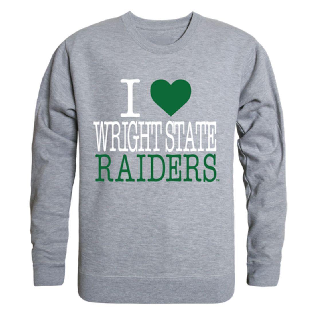 I Love Wright State University Raiders Crewneck Pullover Sweatshirt Sweater