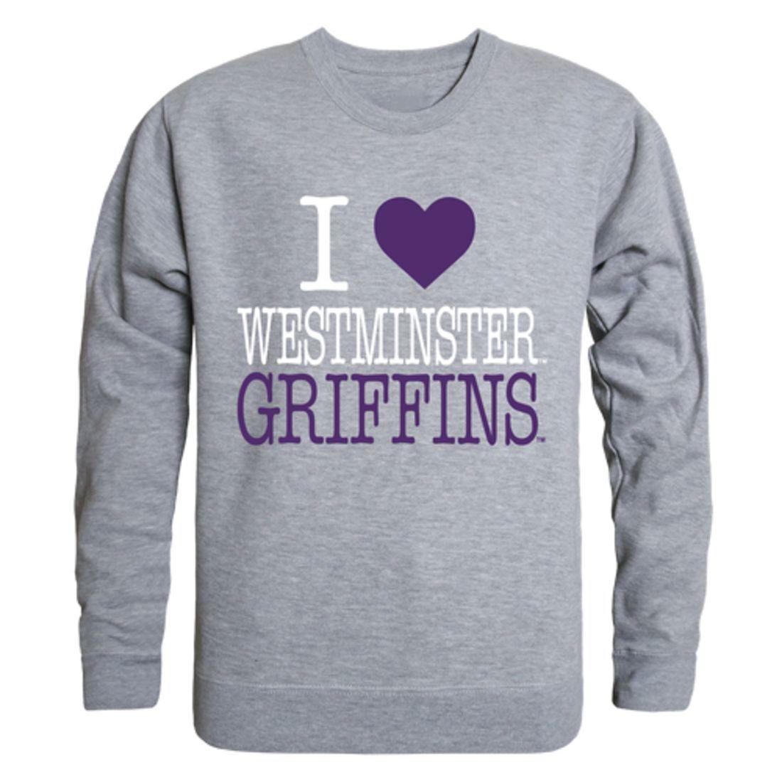 I Love Westminster College Griffins Crewneck Pullover Sweatshirt Sweater