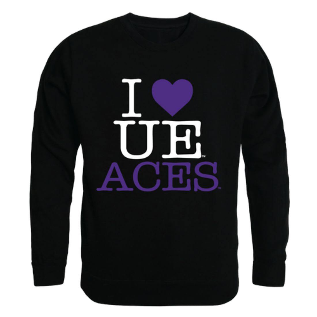 I Love University of Evansville Purple Aces Crewneck Pullover Sweatshirt Sweater