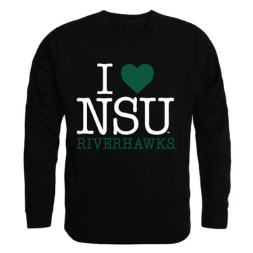 I Love NSU Northeastern State University RiverHawks Crewneck Pullover Sweatshirt Sweater