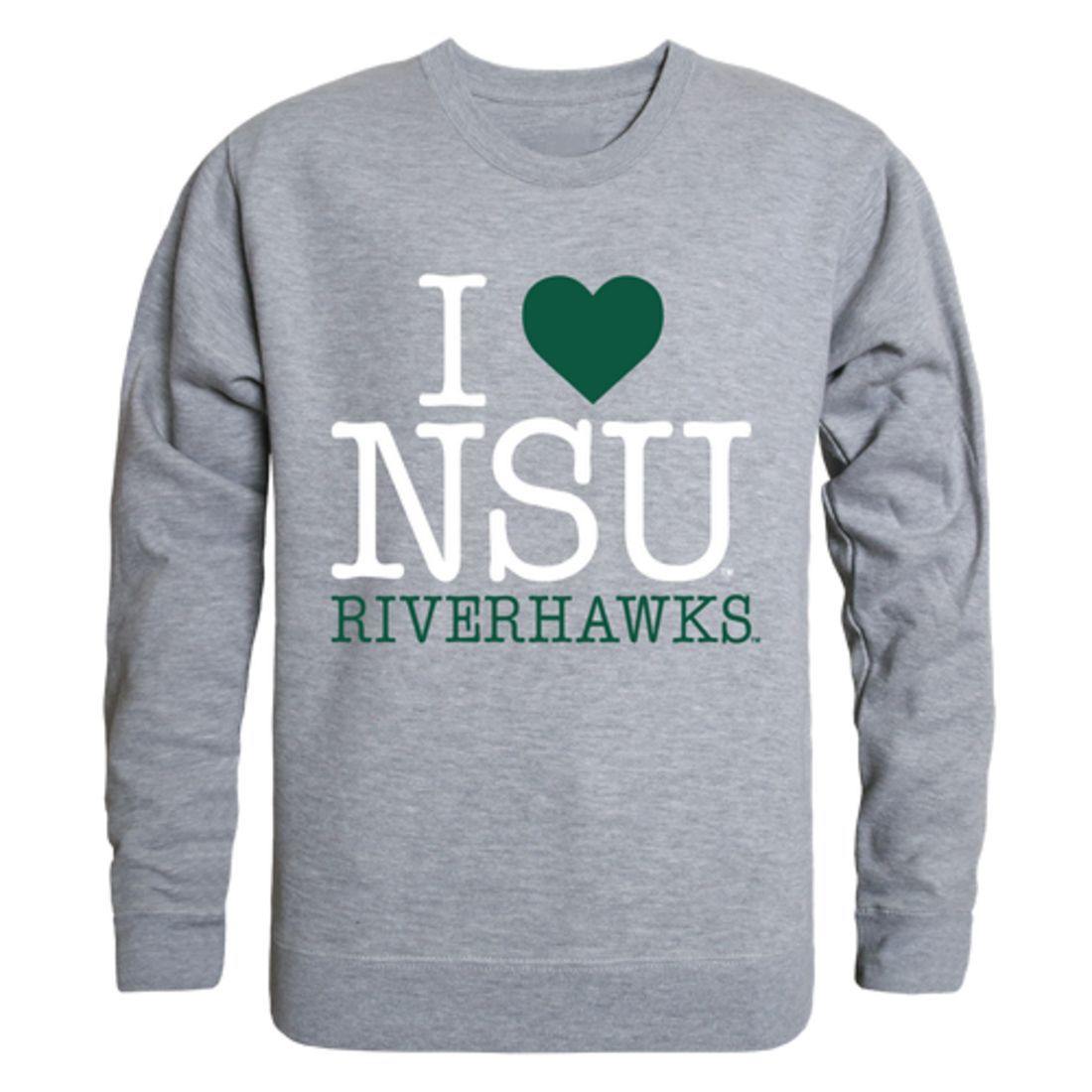 I Love NSU Northeastern State University RiverHawks Crewneck Pullover Sweatshirt Sweater