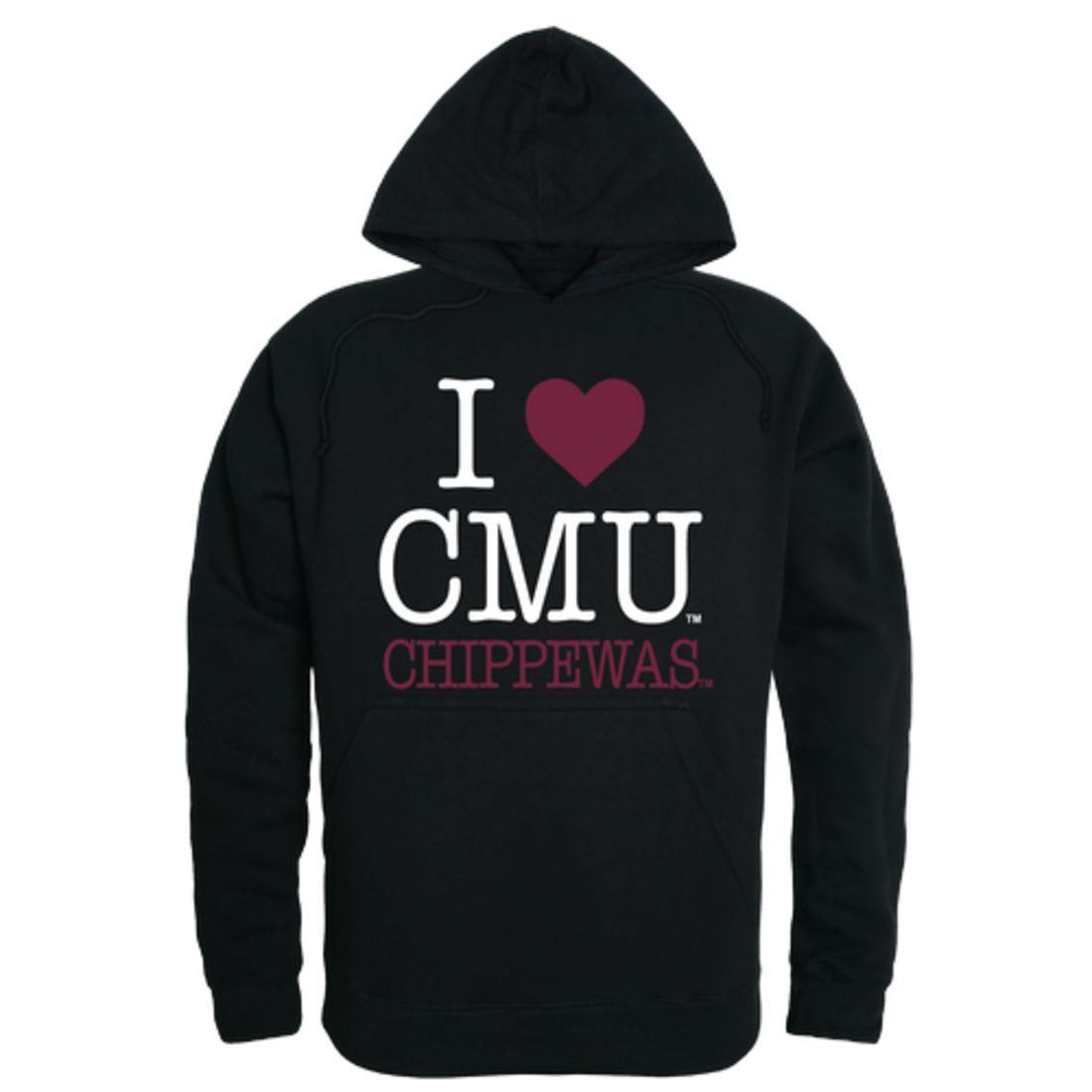 I Love CMU Central Michigan University Chippewas Hoodie Sweatshirt