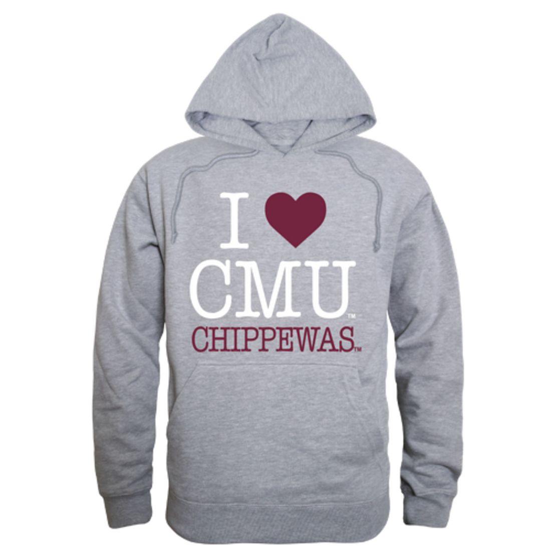 I Love CMU Central Michigan University Chippewas Hoodie Sweatshirt
