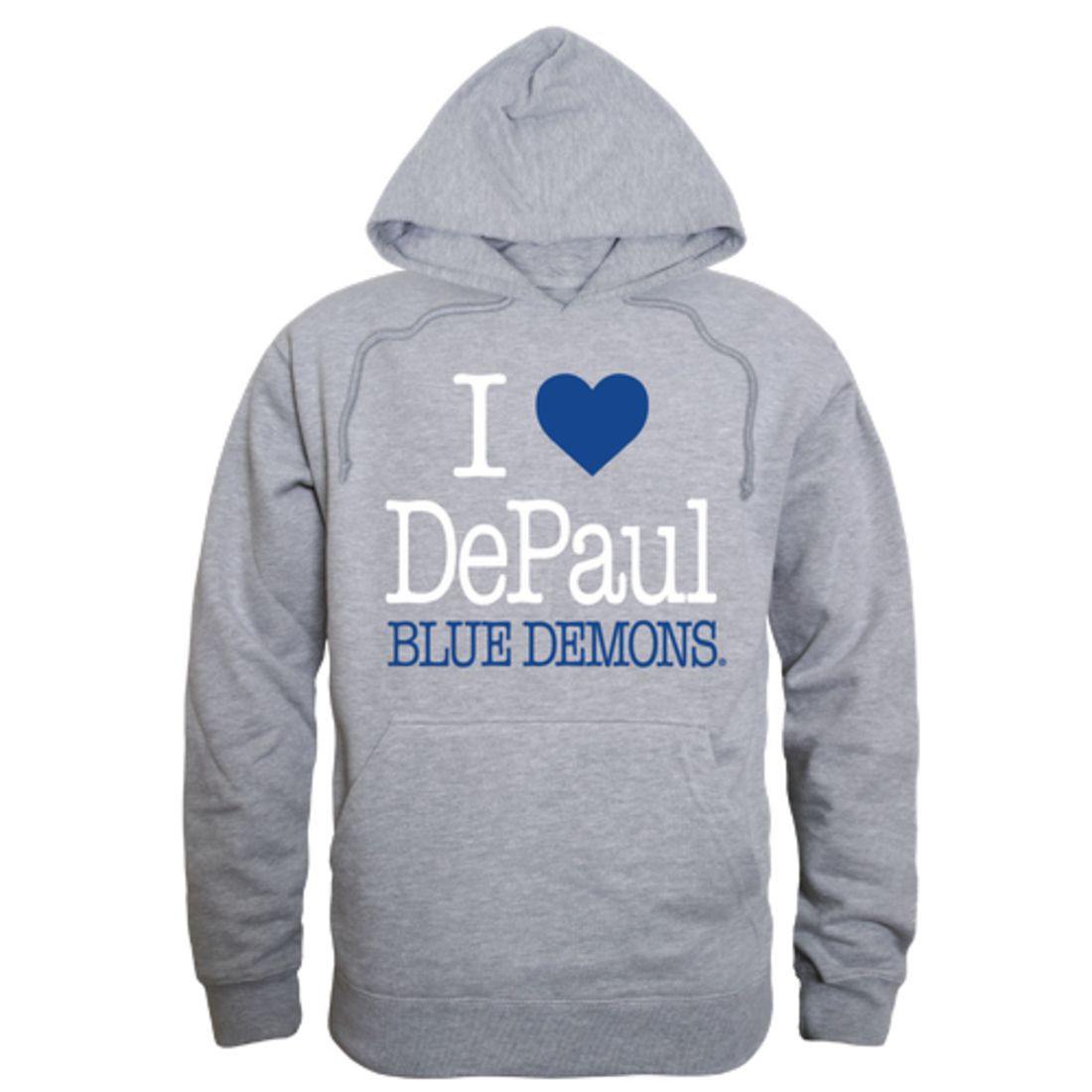 I Love DePaul University Blue Demons Hoodie Sweatshirt