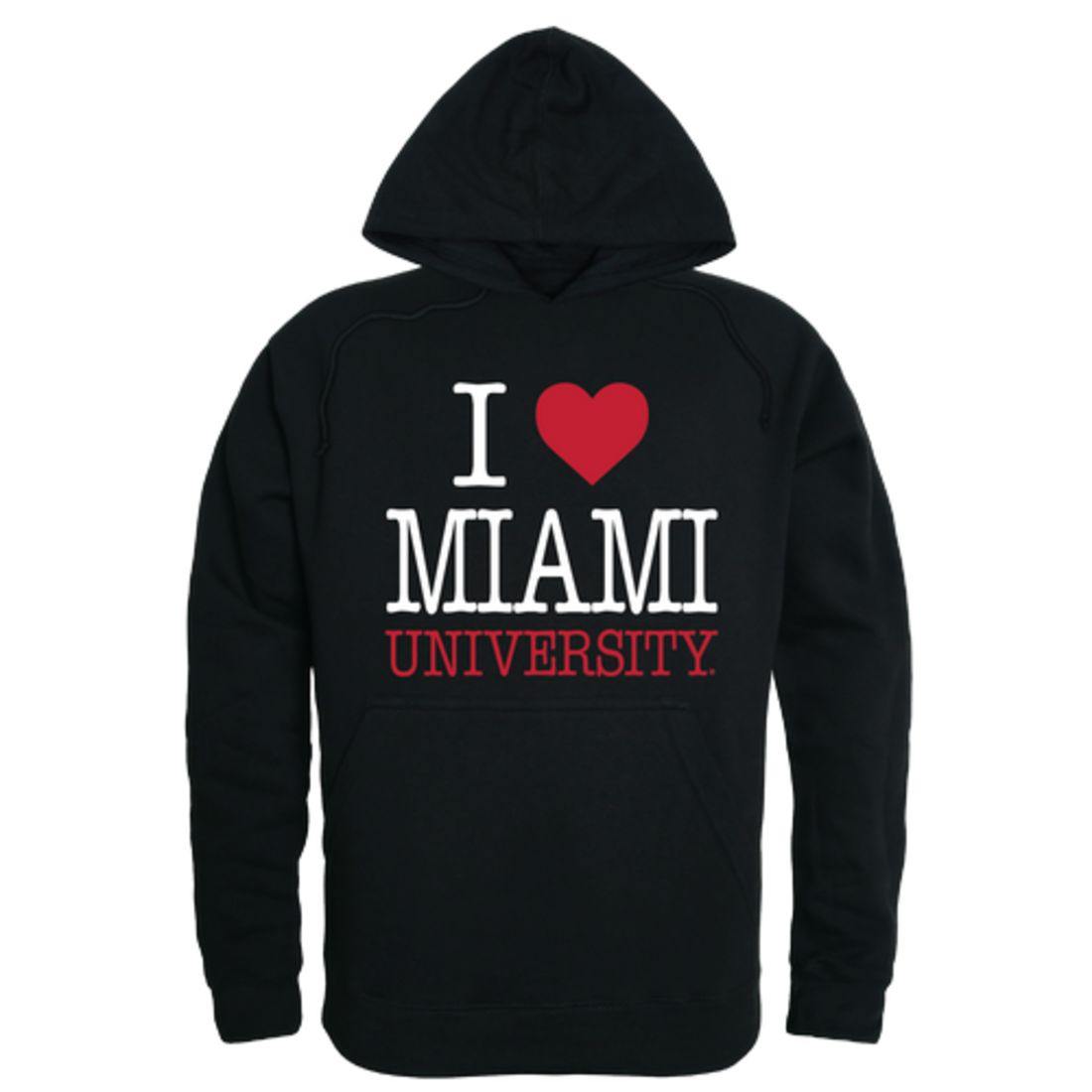 I Love Miami University RedHawks Hoodie Sweatshirt