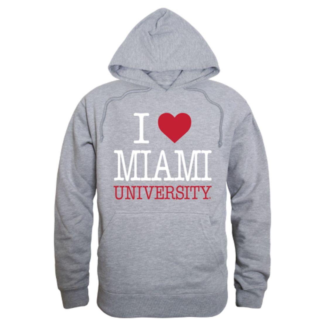 I Love Miami University RedHawks Hoodie Sweatshirt
