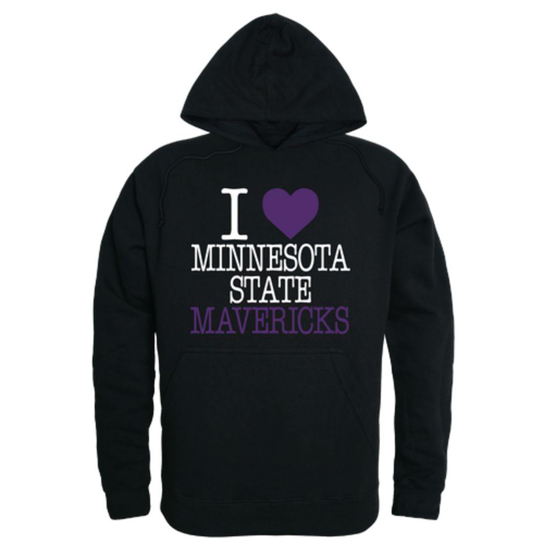 I Love MNSU Minnesota State University Mankato Mavericks Hoodie Sweatshirt