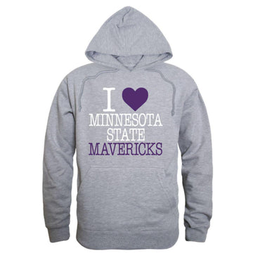 I Love MNSU Minnesota State University Mankato Mavericks Hoodie Sweatshirt