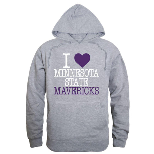 I Love MNSU Minnesota State University Mankato Mavericks Hoodie Sweatshirt