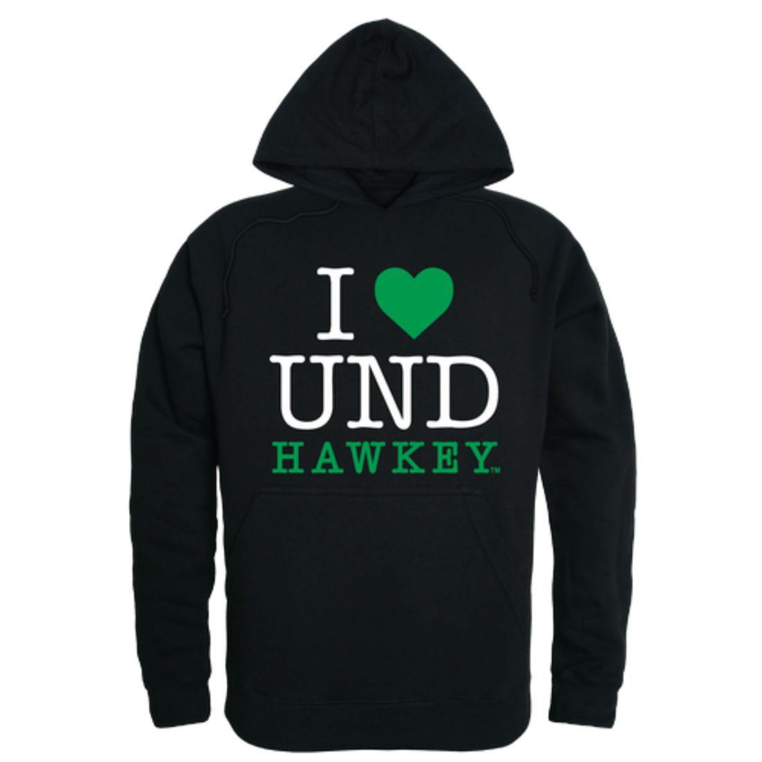 I Love UND University of North Dakota Fighting Hawks Hoodie Sweatshirt