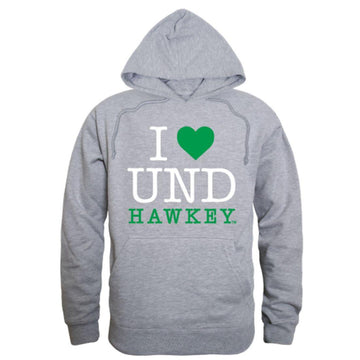 I Love UND University of North Dakota Fighting Hawks Hoodie Sweatshirt