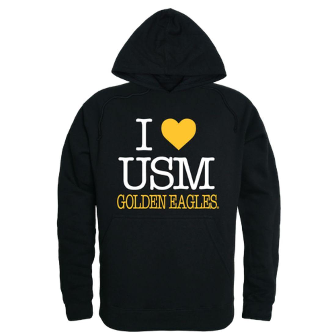 I Love USM University of Southern Mississippi Golden Eagles Hoodie Sweatshirt