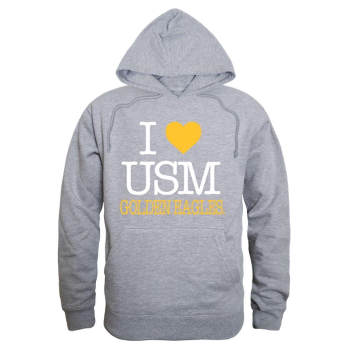 I Love USM University of Southern Mississippi Golden Eagles Hoodie Sweatshirt