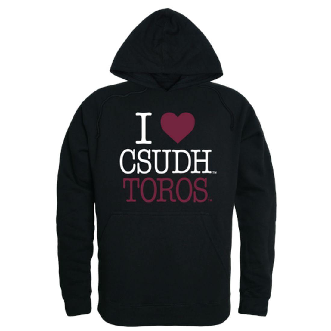 I Love CSUDH California State University Dominguez Hills Toros Hoodie Sweatshirt