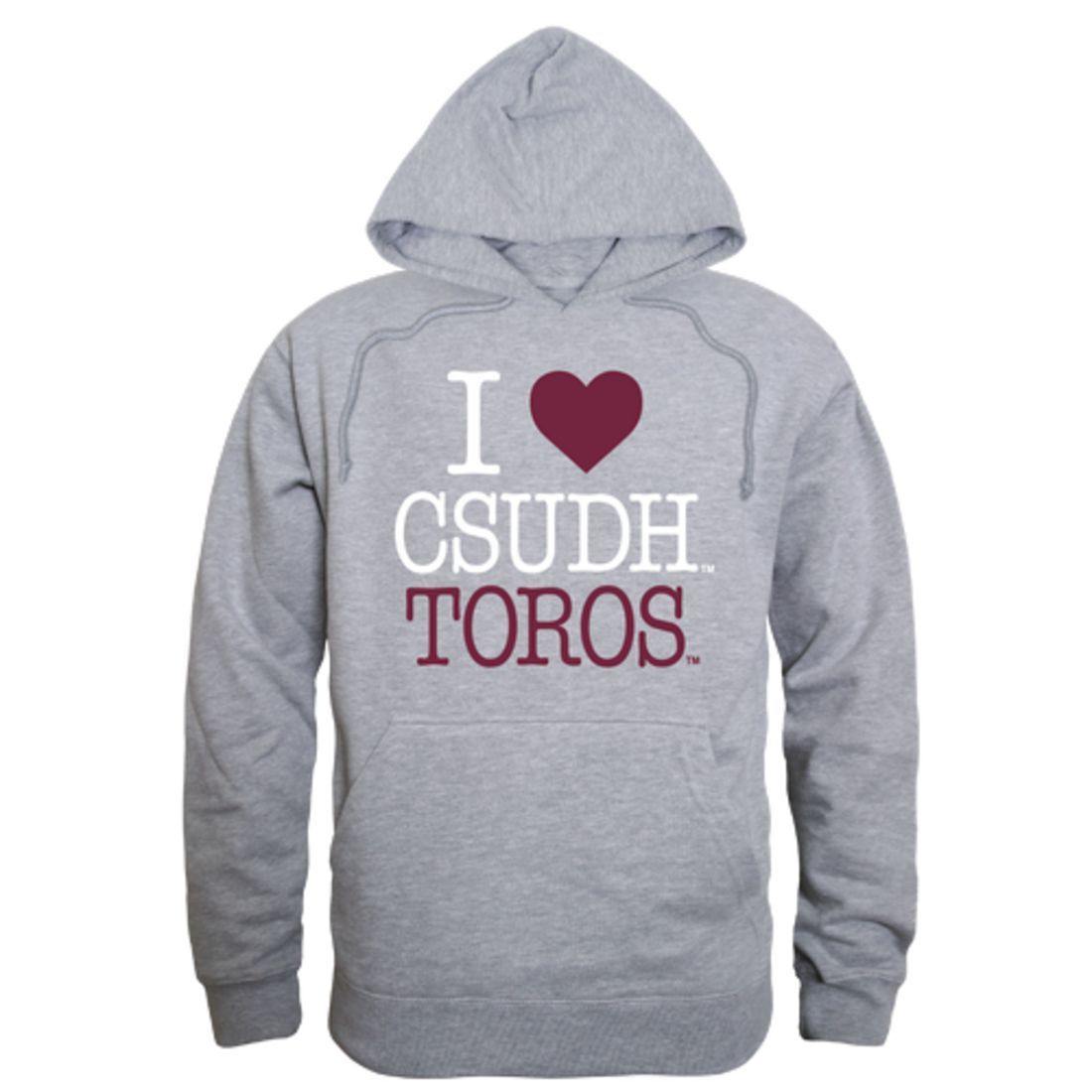 I Love CSUDH California State University Dominguez Hills Toros Hoodie Sweatshirt