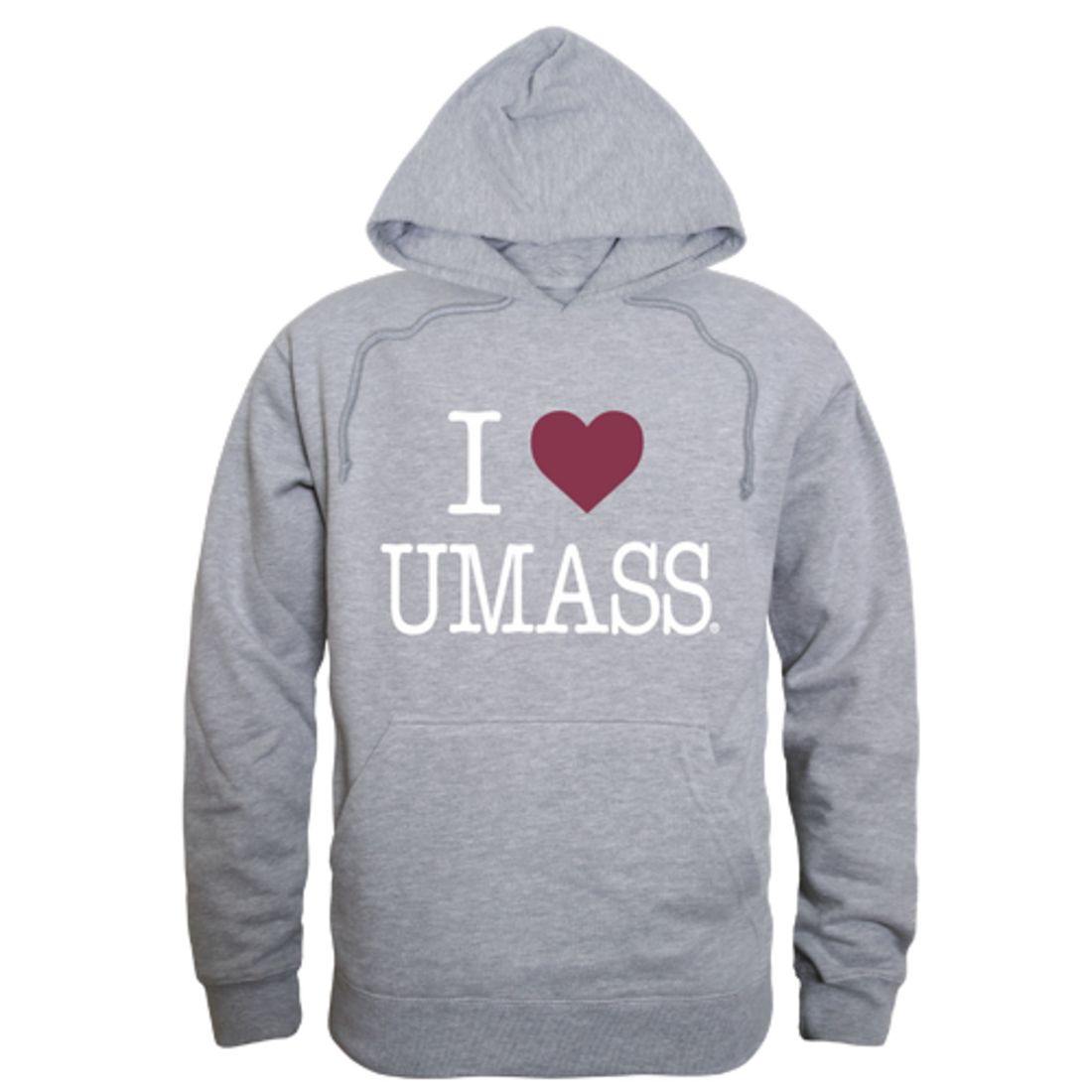 I Love UMASS University of Massachusetts Amherst Minuteman Hoodie Sweatshirt