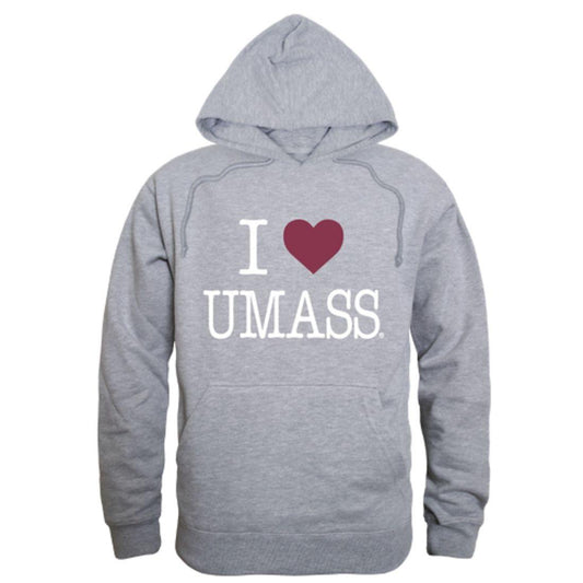 I Love UMASS University of Massachusetts Amherst Minuteman Hoodie Sweatshirt