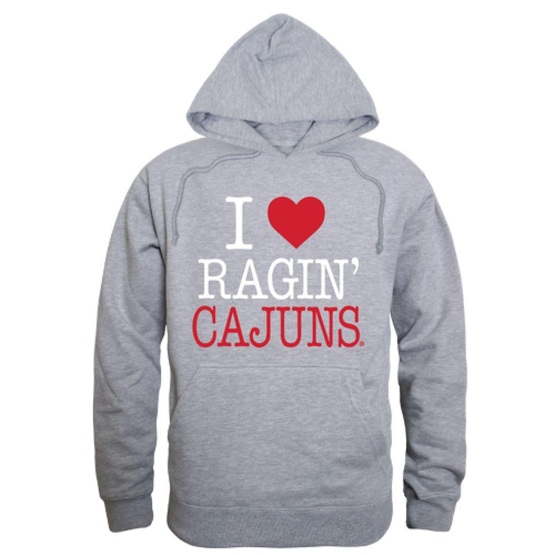 I Love UL University of Louisiana at Lafayette Ragin Cajuns Hoodie Sweatshirt