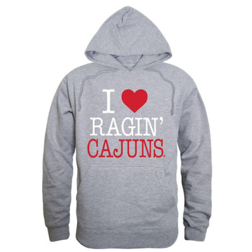 I Love UL University of Louisiana at Lafayette Ragin Cajuns Hoodie Sweatshirt
