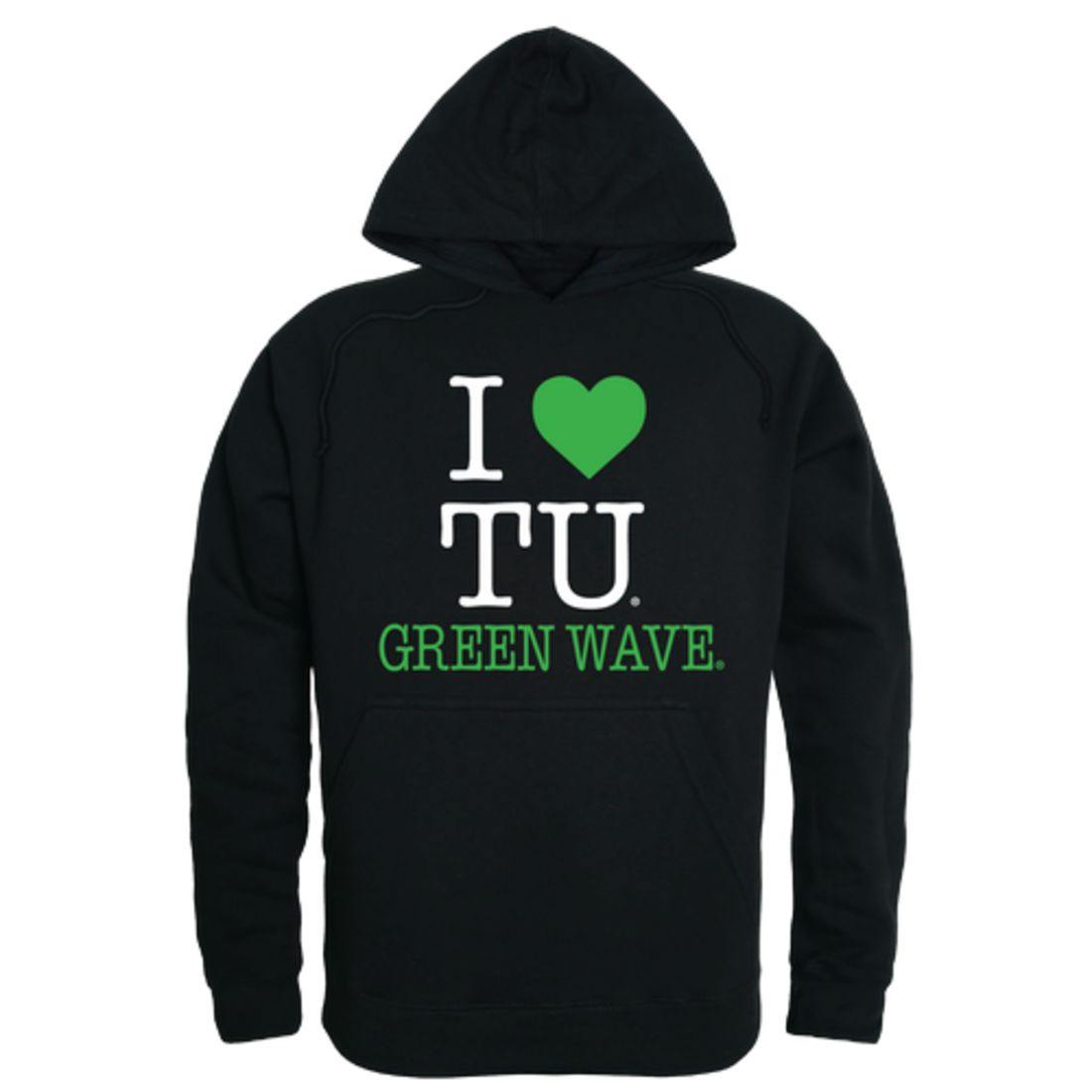 I Love Tulane University Green Waves Hoodie Sweatshirt
